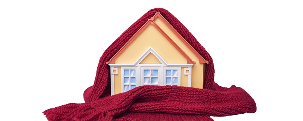 House covered with blanket
